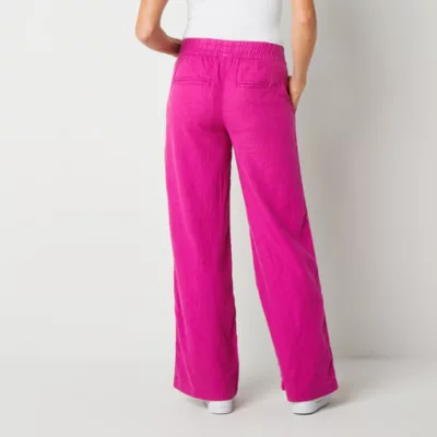 St. John's Bay-Tall Womens Mid Rise Wide Leg Pull-On Pants