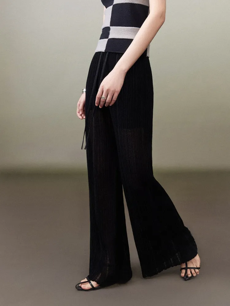 Straight Casual Knitted Wide-leg Pants