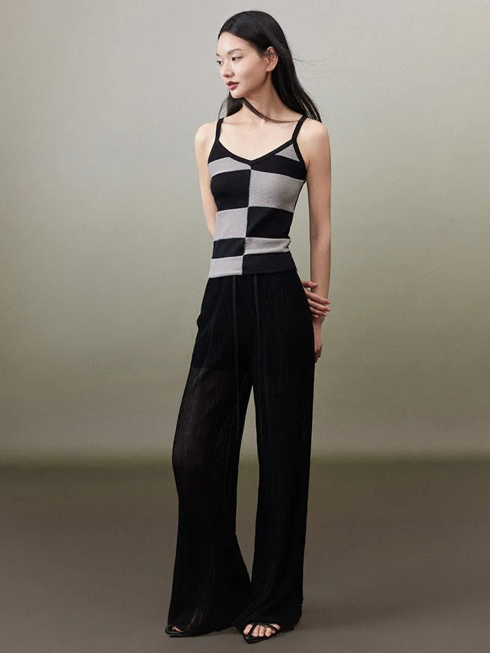 Straight Casual Knitted Wide-leg Pants