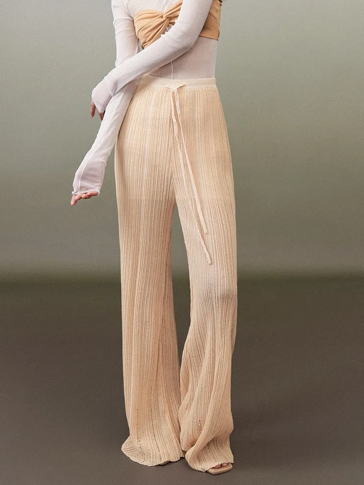 Straight Casual Knitted Wide-leg Pants