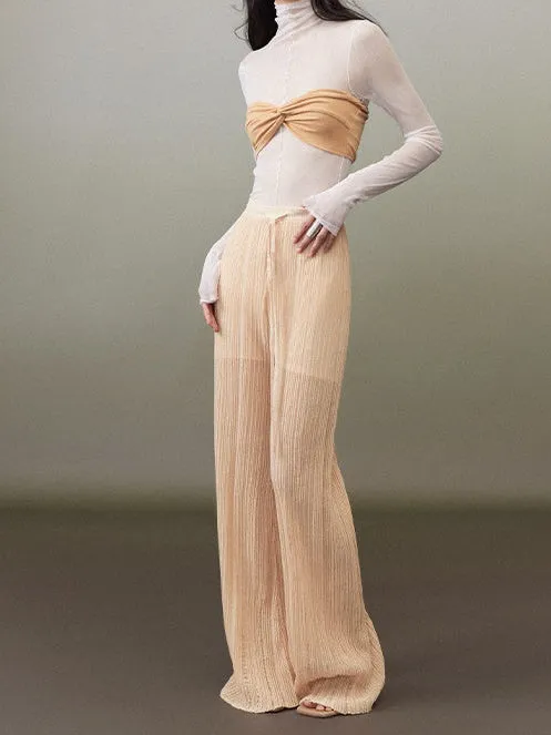 Straight Casual Knitted Wide-leg Pants