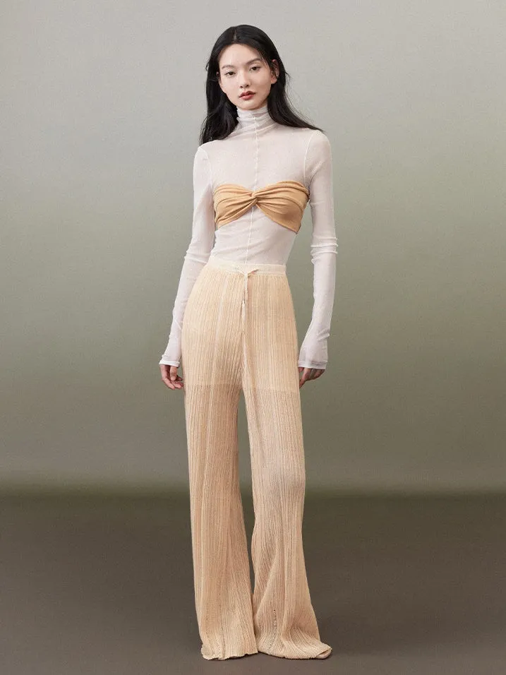 Straight Casual Knitted Wide-leg Pants