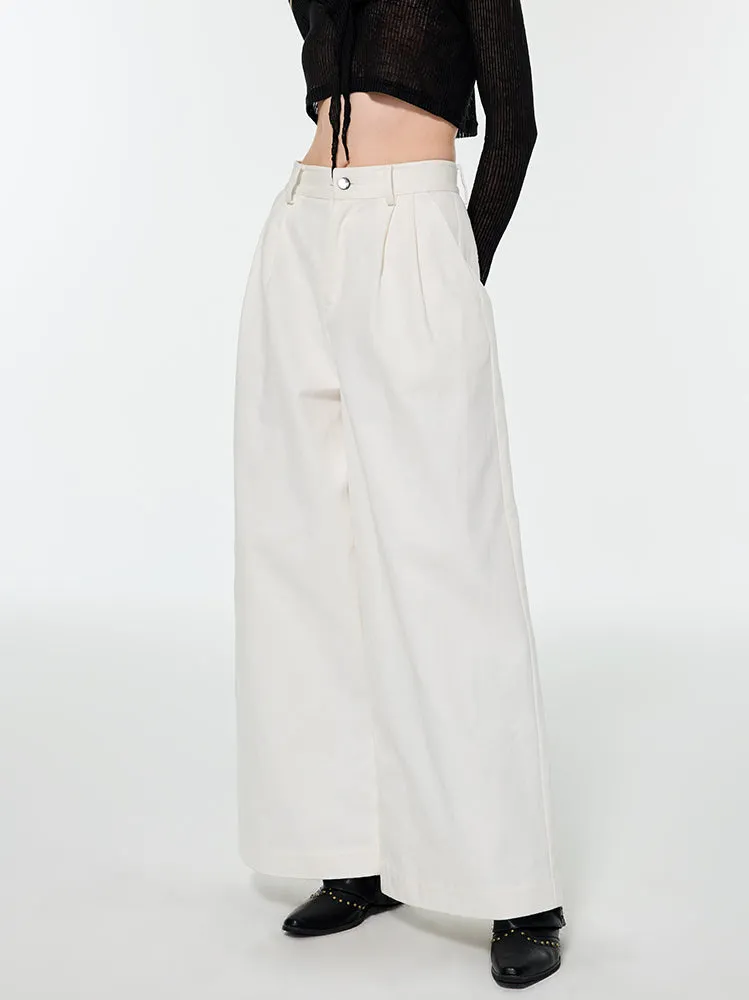 Straight Denim Casual Loose Wide-Pants