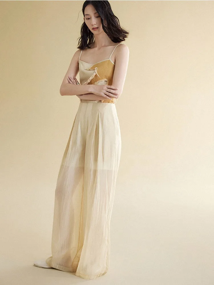 Straight Split Wide-leg Pants