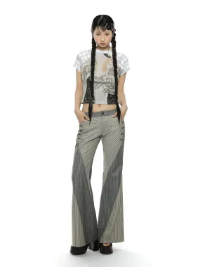 Stripe Unique Flare Wide Nichi Pants