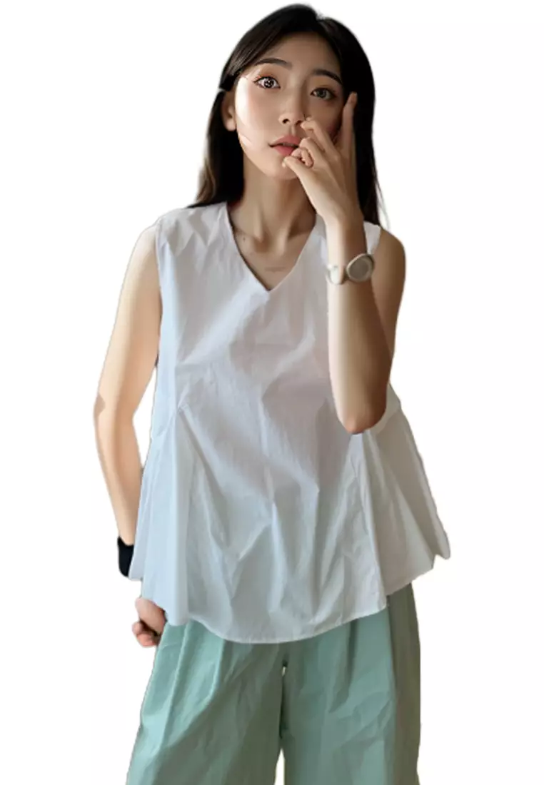 Sunnydaysweety 2024 Summer Sleeveless Tank Top Gentle Style Shirt Top CA24061816W