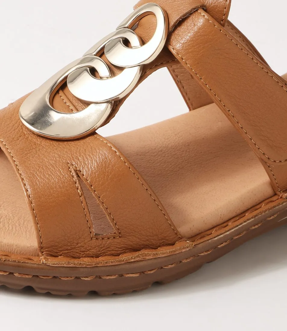 SUPERSOFT Brendy Dark Tan Gum Leather Sandals