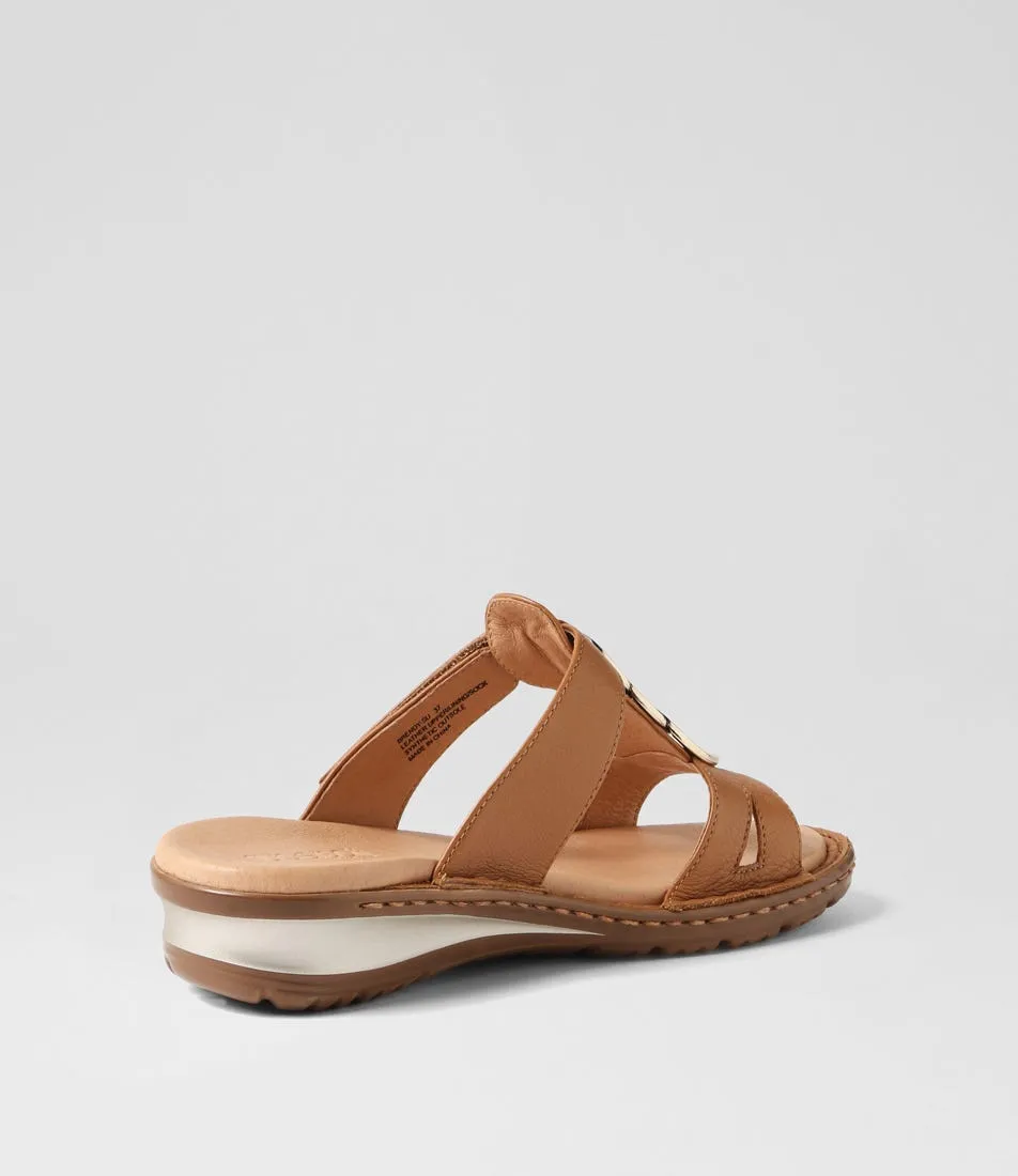 SUPERSOFT Brendy Dark Tan Gum Leather Sandals