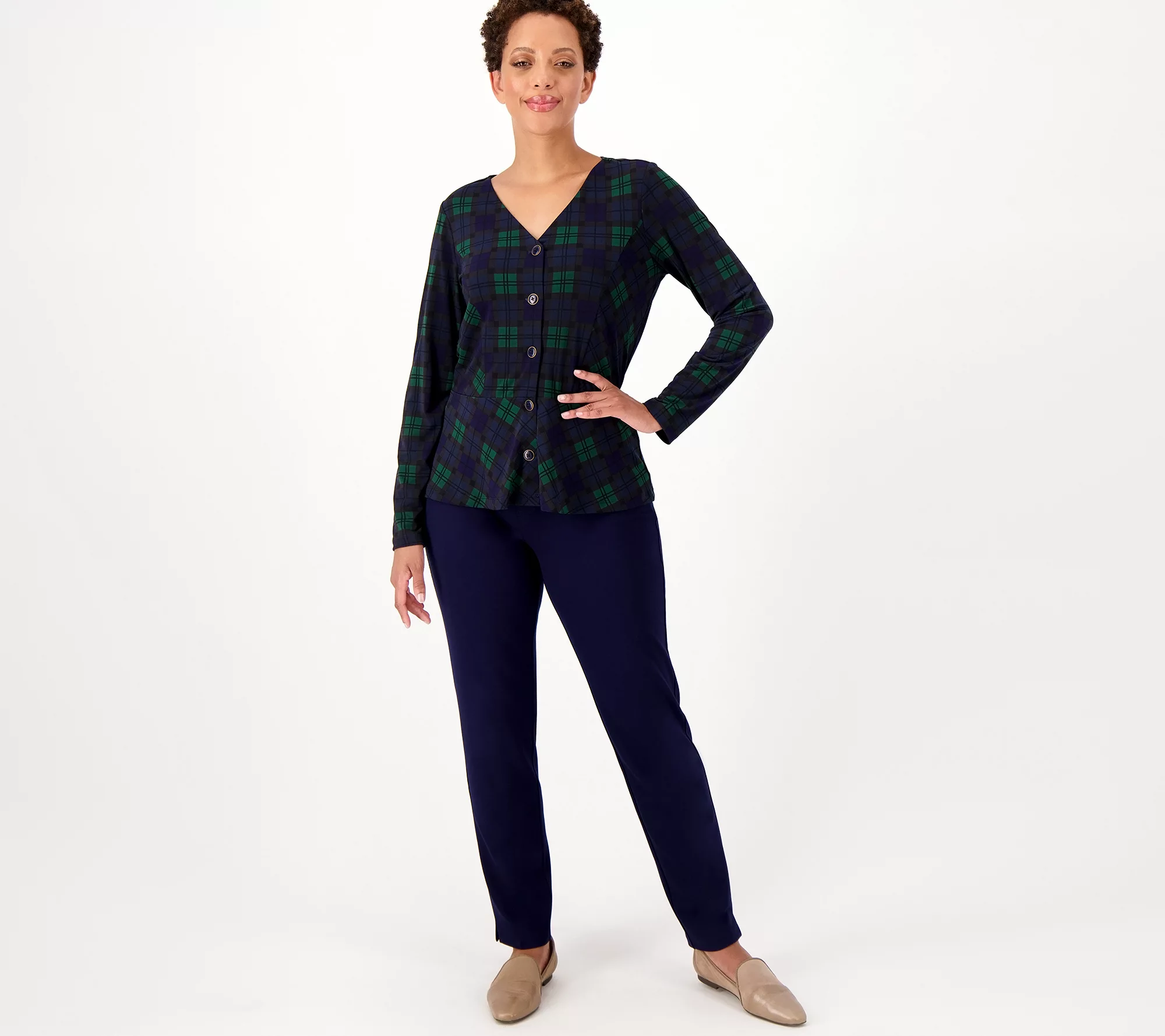 Susan Graver Everyday Reg Supreme Knit Slim Leg Pull On Pants