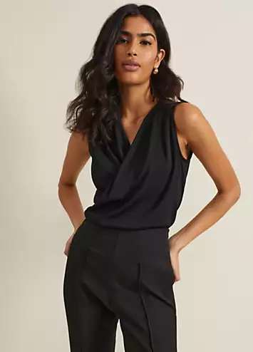 Sutton Sleeveless Drape Rib Top by Phase Eight | Look Again