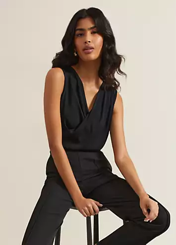 Sutton Sleeveless Drape Rib Top by Phase Eight | Look Again