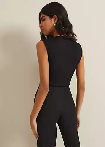 Sutton Sleeveless Drape Rib Top by Phase Eight | Look Again