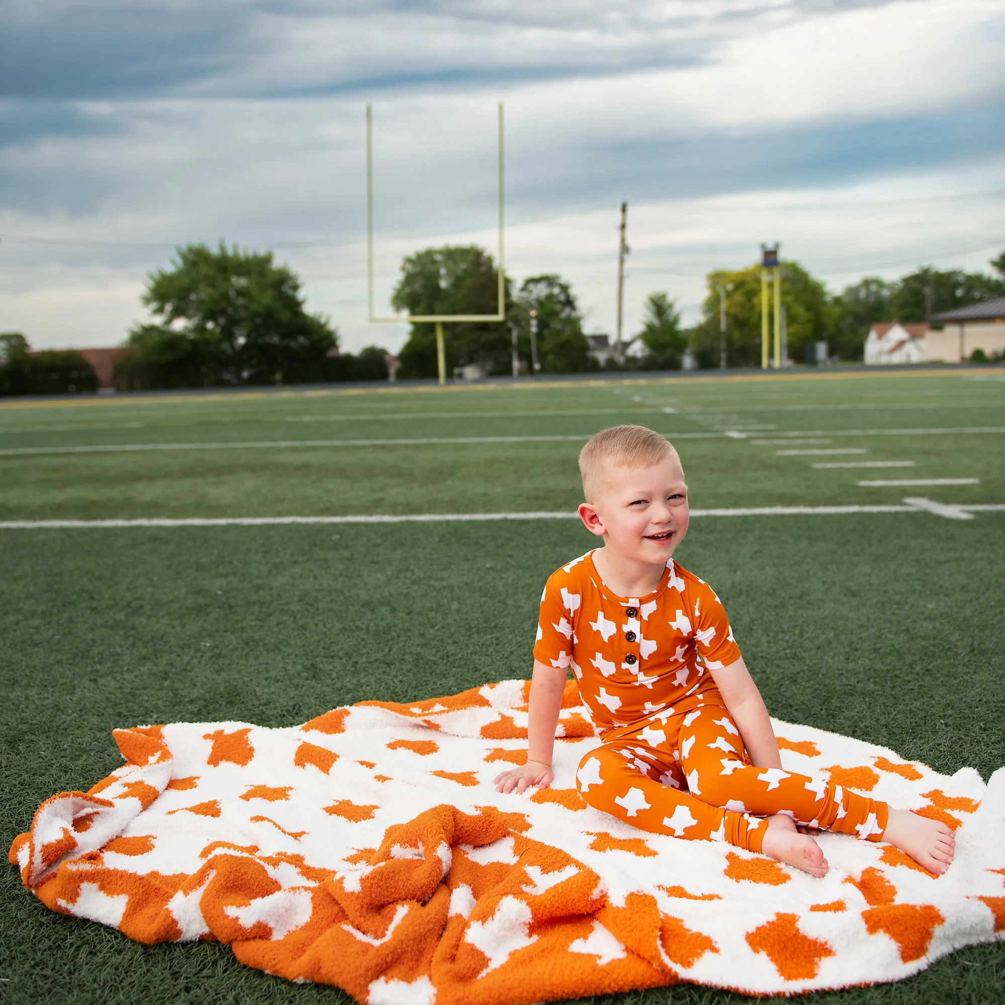 Texas Burnt Orange & White PLUSH BLANKET