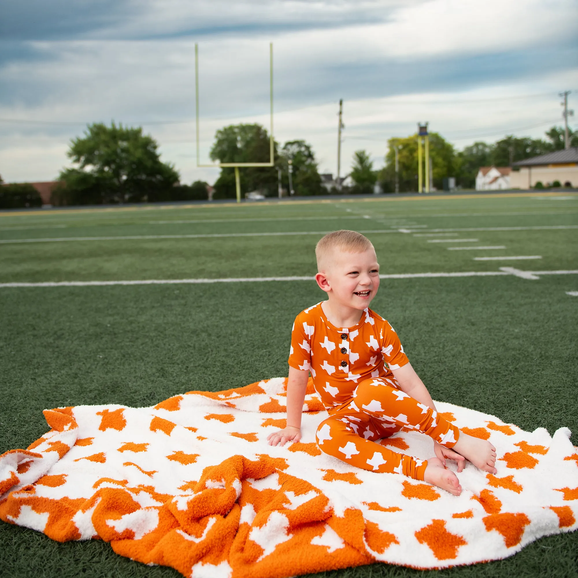 Texas Burnt Orange & White PLUSH BLANKET