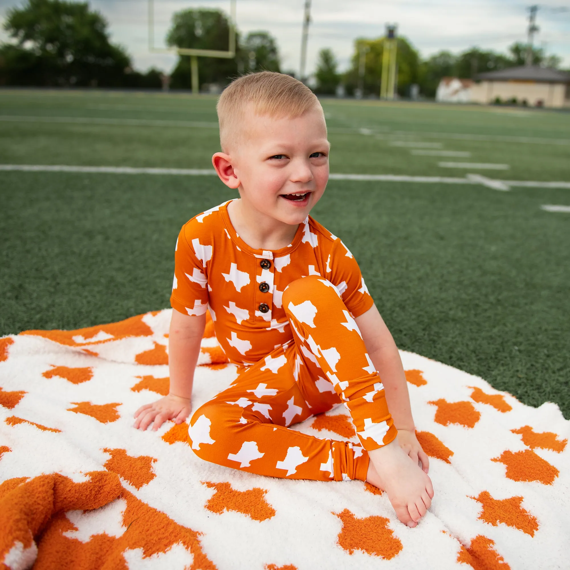 Texas Burnt Orange & White PLUSH BLANKET