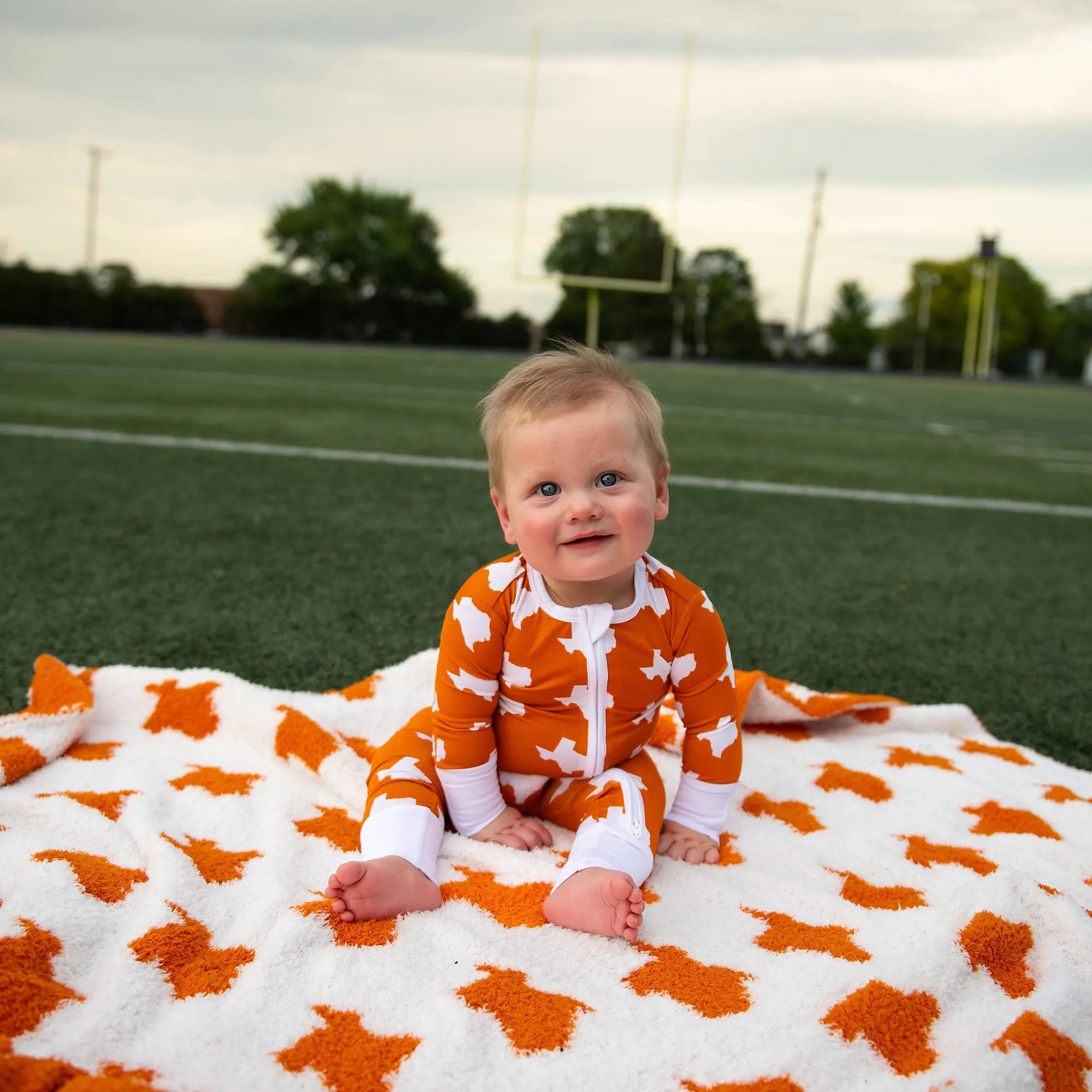 Texas Burnt Orange & White PLUSH BLANKET