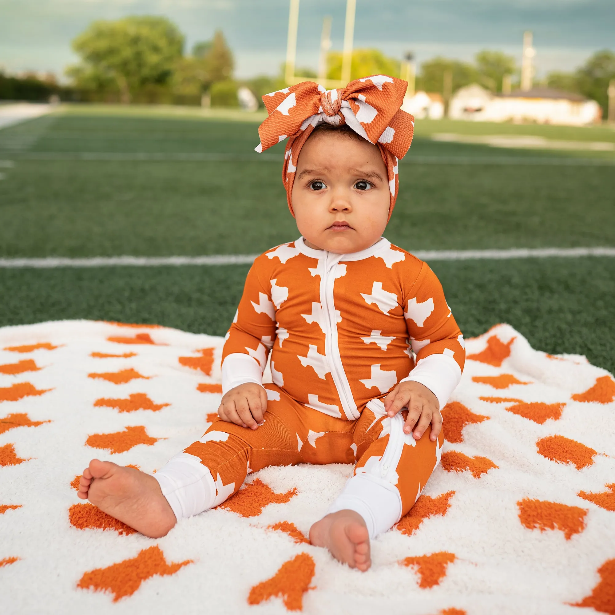 Texas Burnt Orange & White PLUSH BLANKET