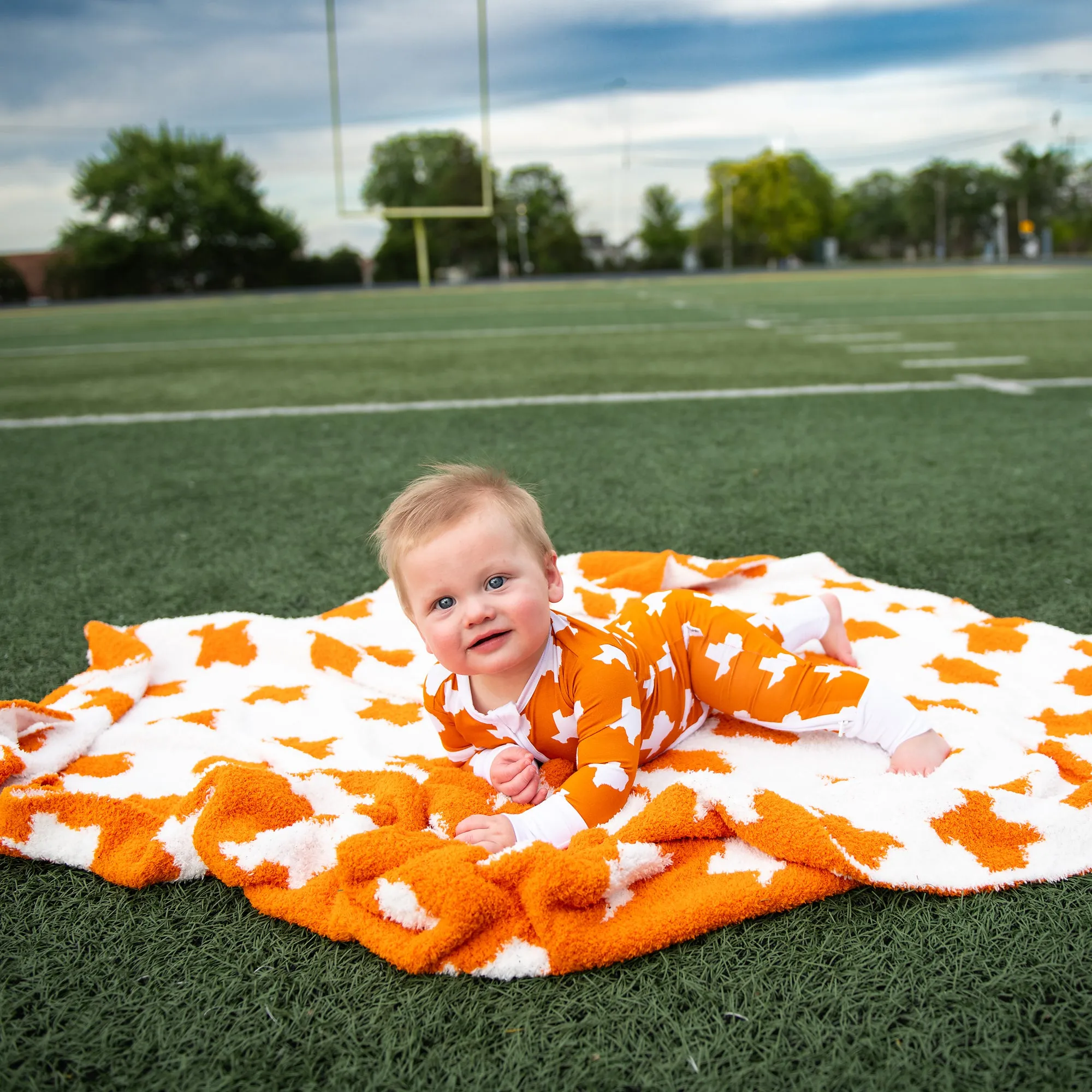 Texas Burnt Orange & White PLUSH BLANKET