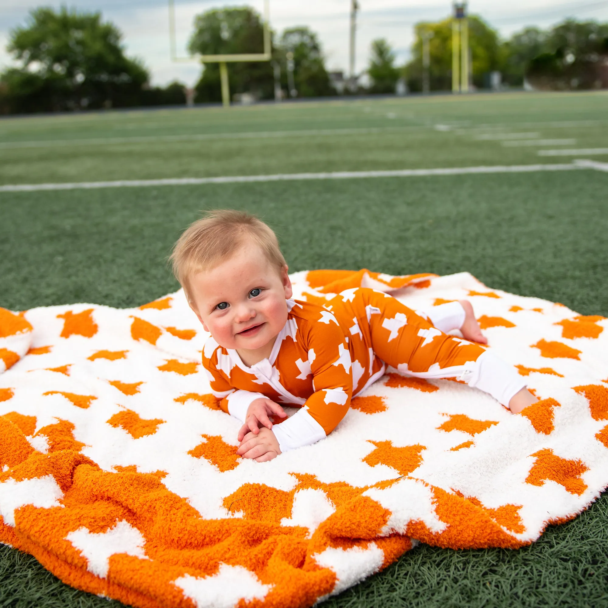 Texas Burnt Orange & White PLUSH BLANKET