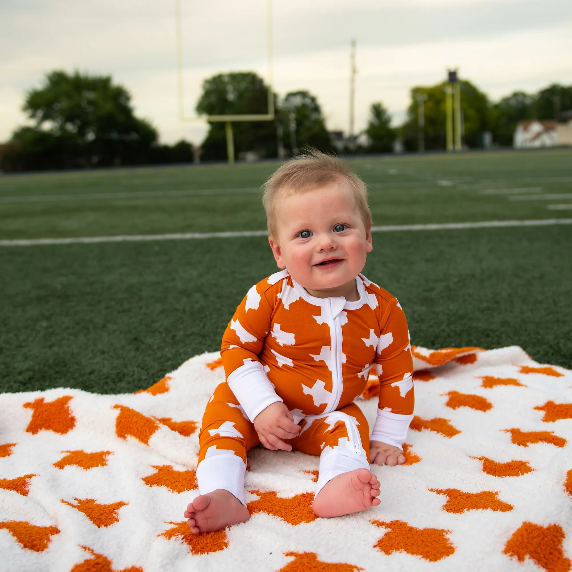 Texas Burnt Orange & White PLUSH BLANKET