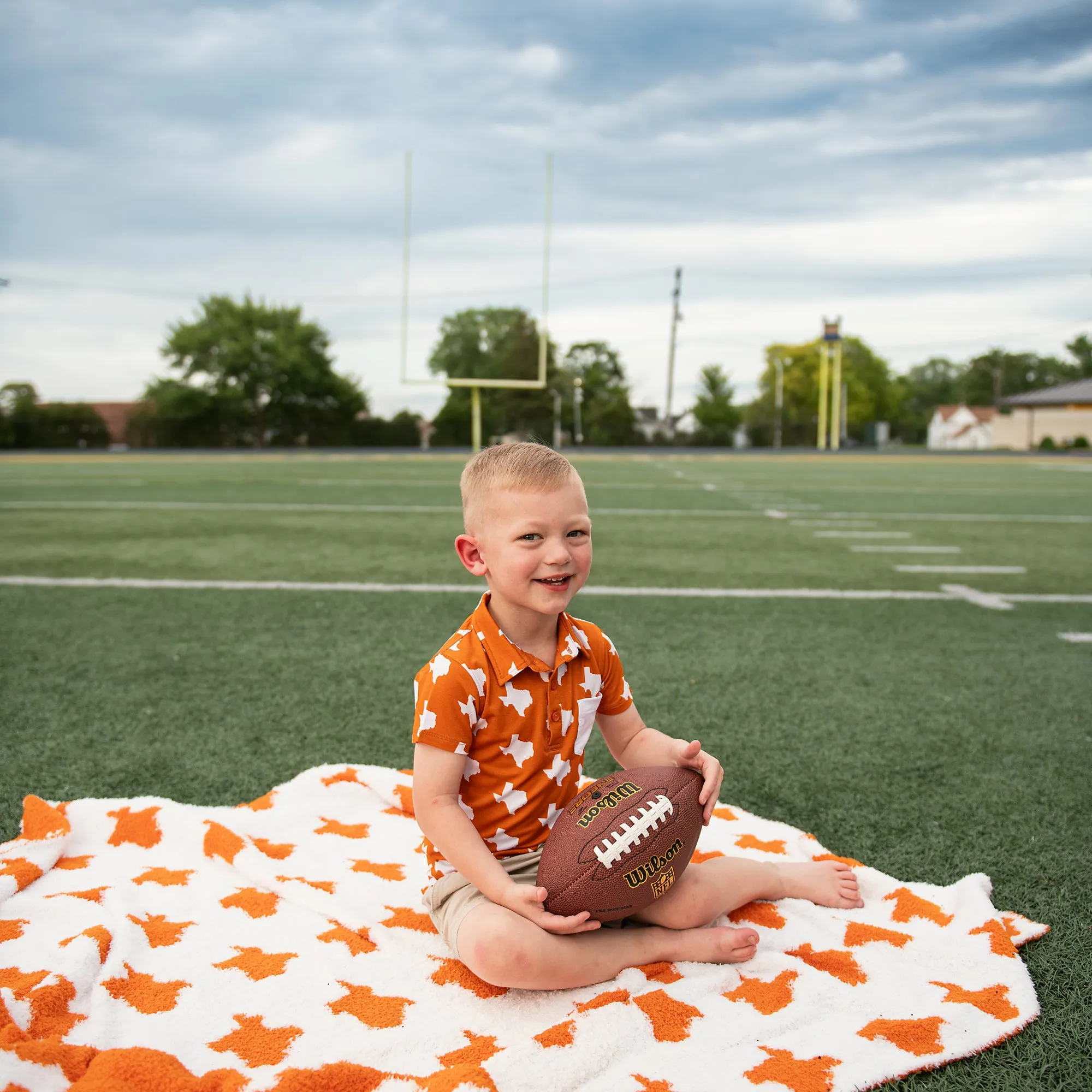 Texas Burnt Orange & White PLUSH BLANKET