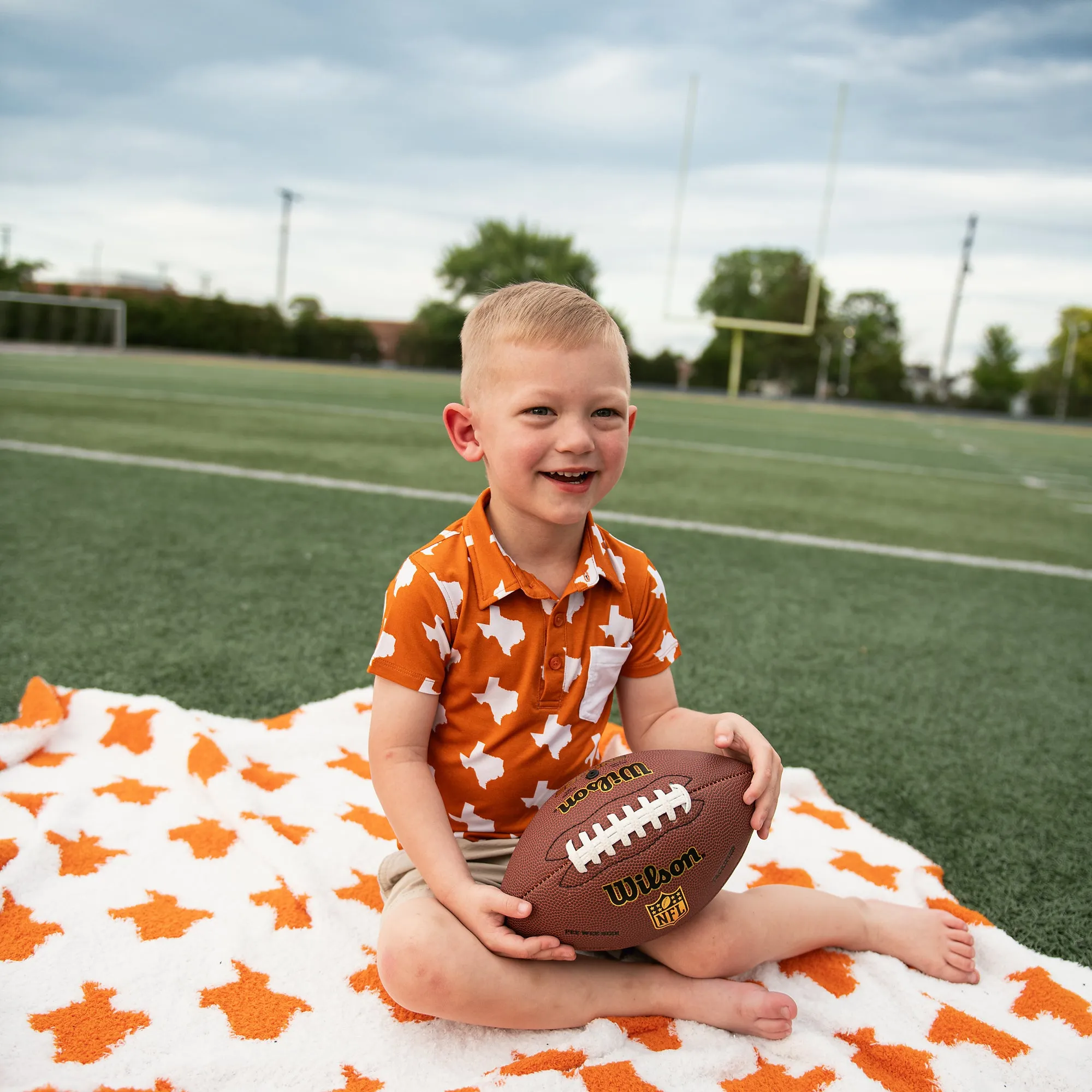 Texas Burnt Orange & White PLUSH BLANKET