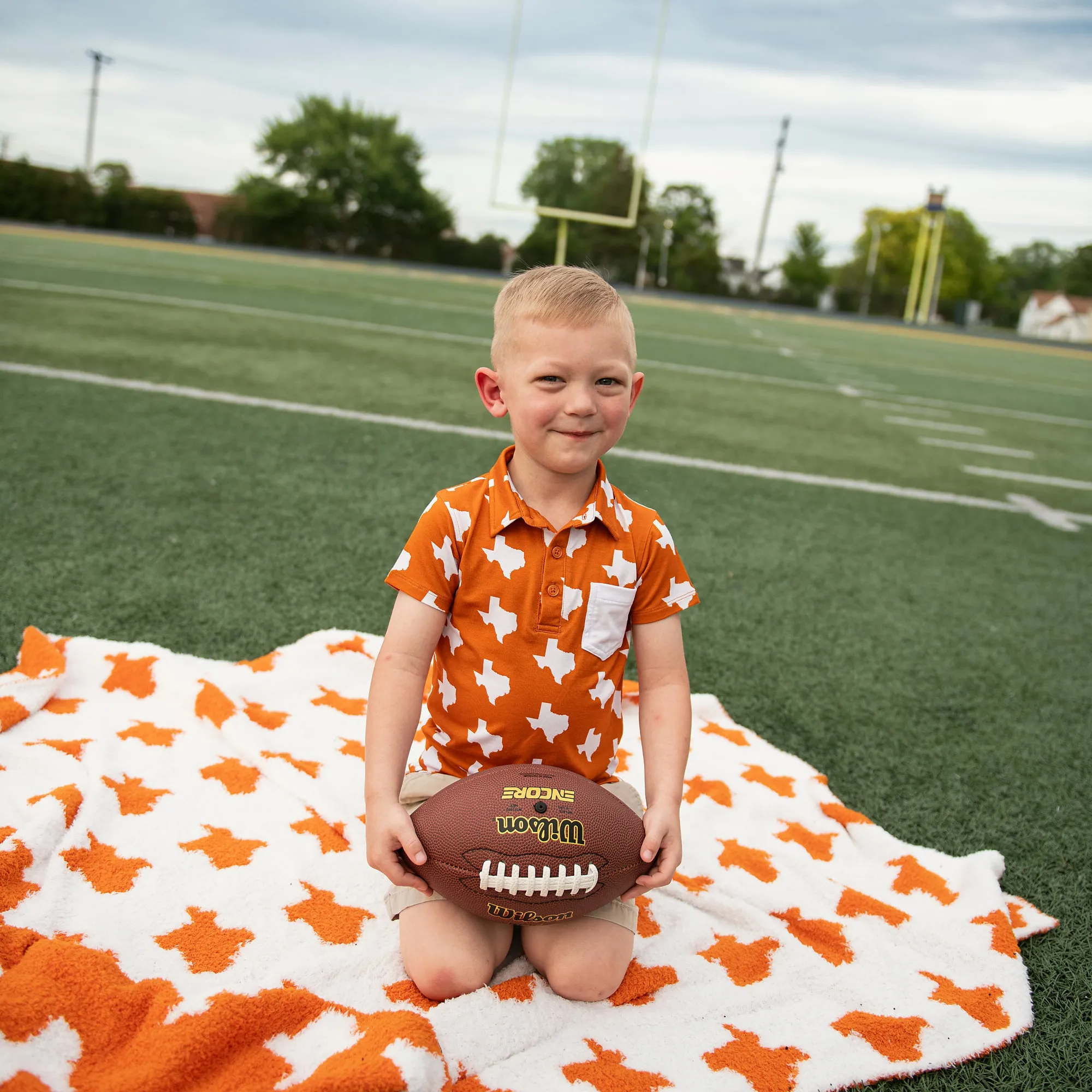 Texas Burnt Orange & White PLUSH BLANKET