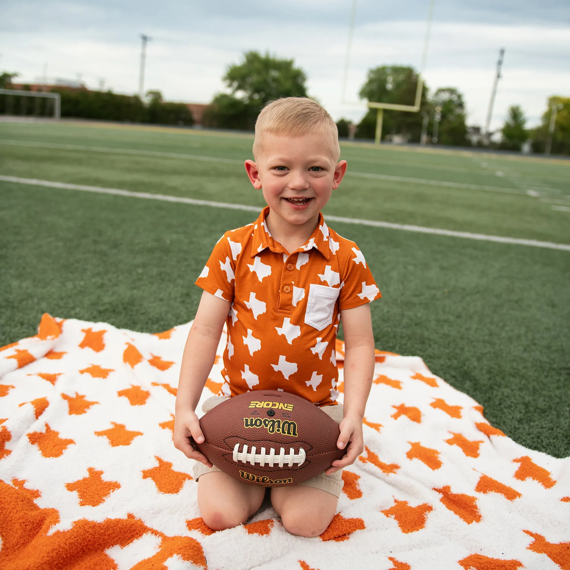 Texas Burnt Orange & White PLUSH BLANKET