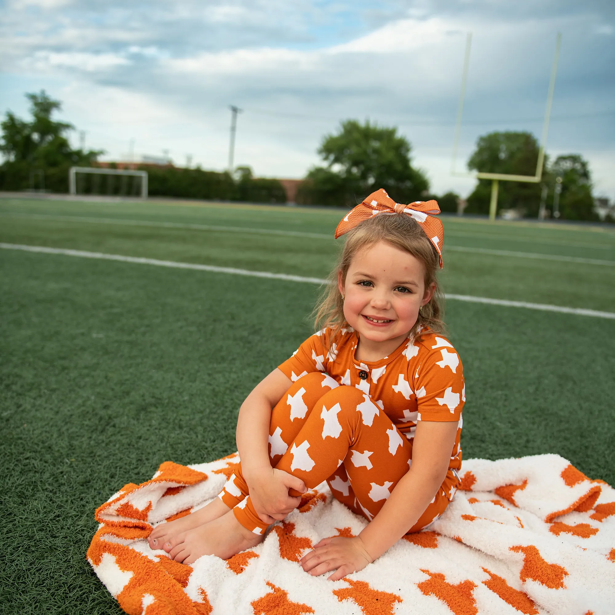 Texas Burnt Orange & White PLUSH BLANKET