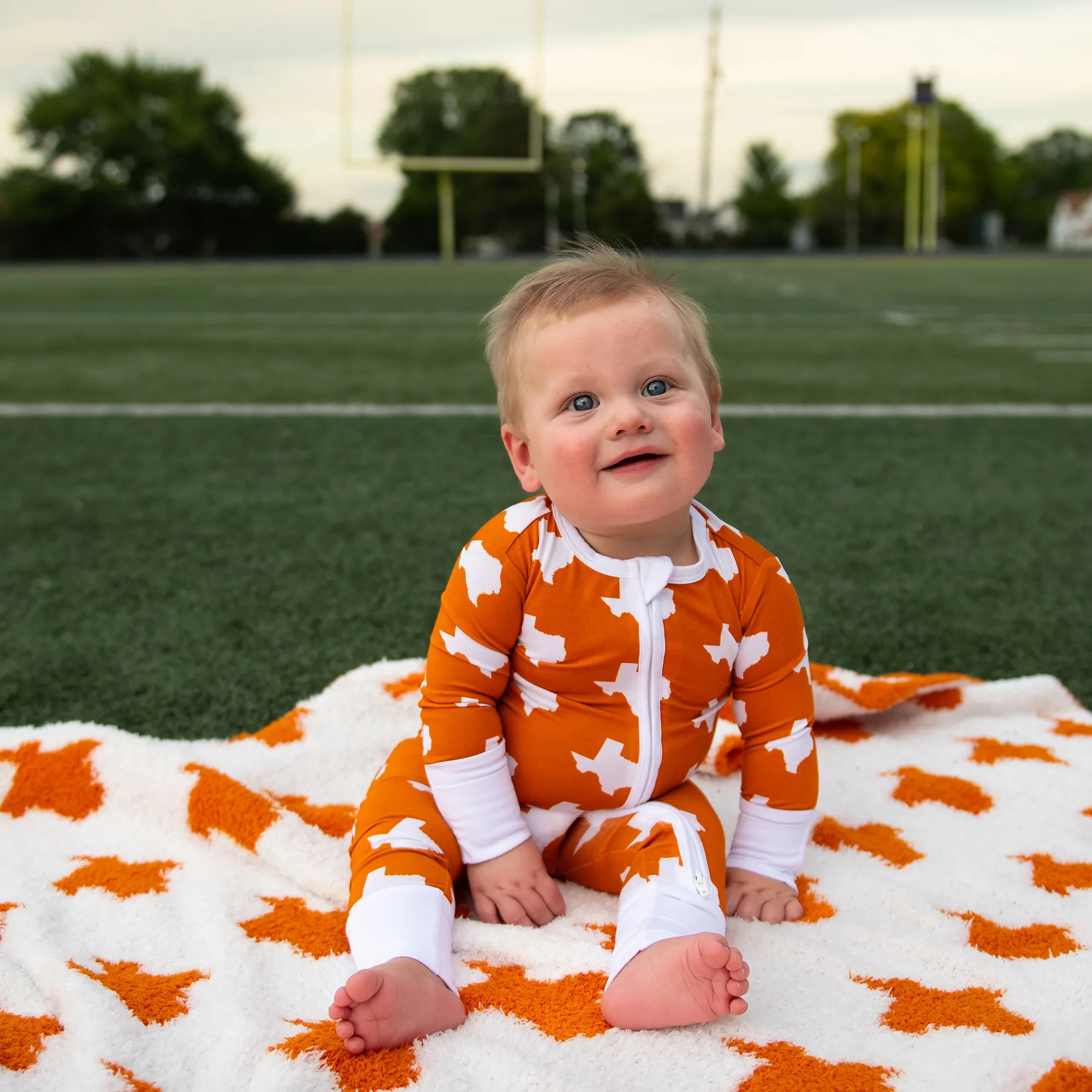 Texas Burnt Orange & White PLUSH BLANKET