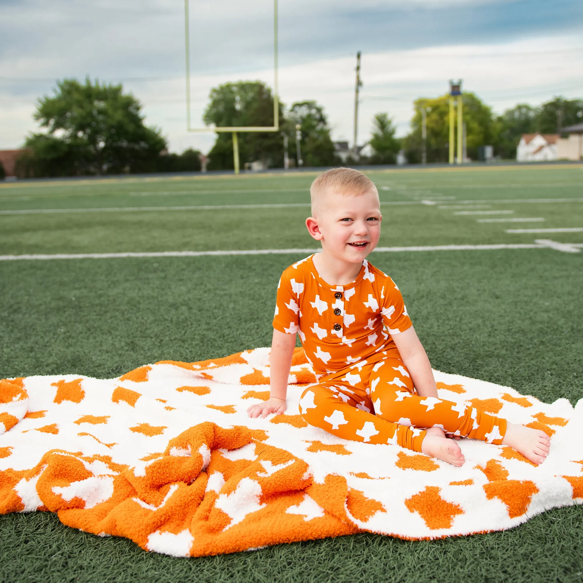 Texas Burnt Orange & White PLUSH BLANKET