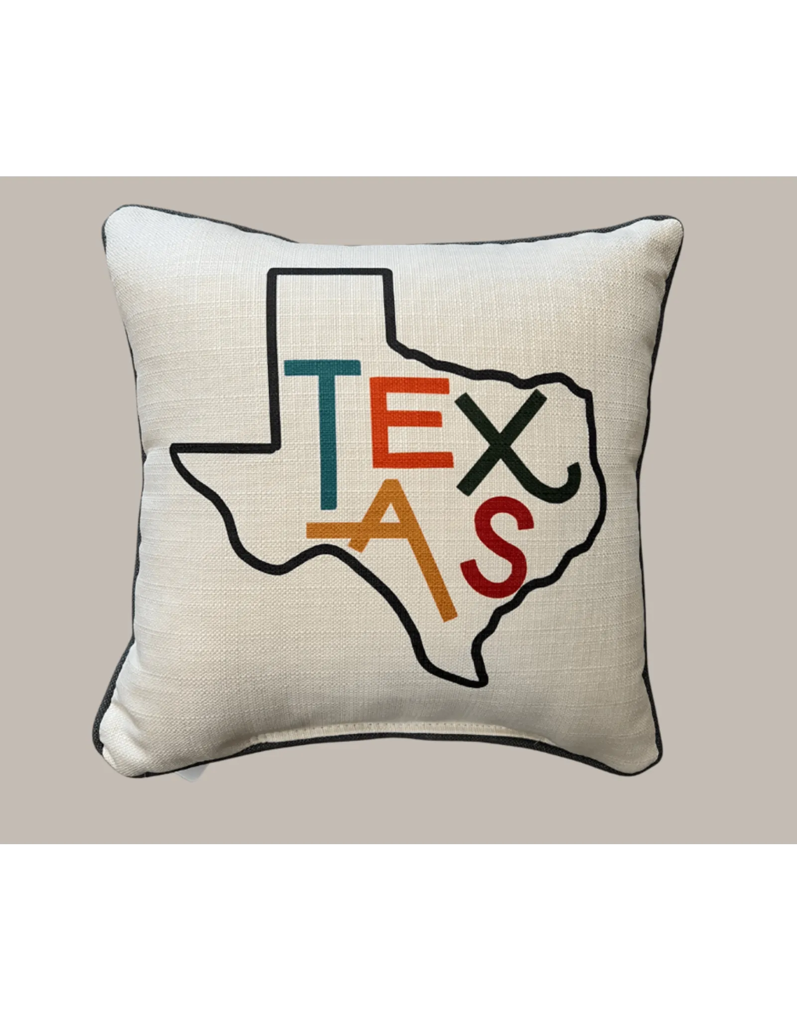 Texas Multi Letter Pressed State Pillow