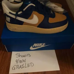 Undefeated x Nike Air Force 1 5 On It Gold Blue