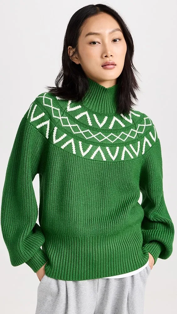 Varley   Marcie Fair Isle Yoke Knit Pullover 