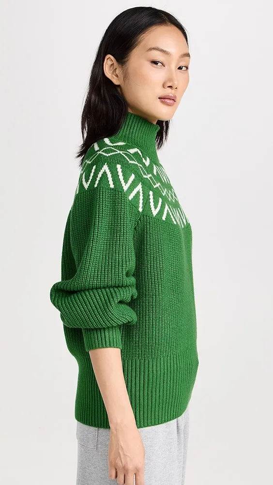 Varley   Marcie Fair Isle Yoke Knit Pullover 