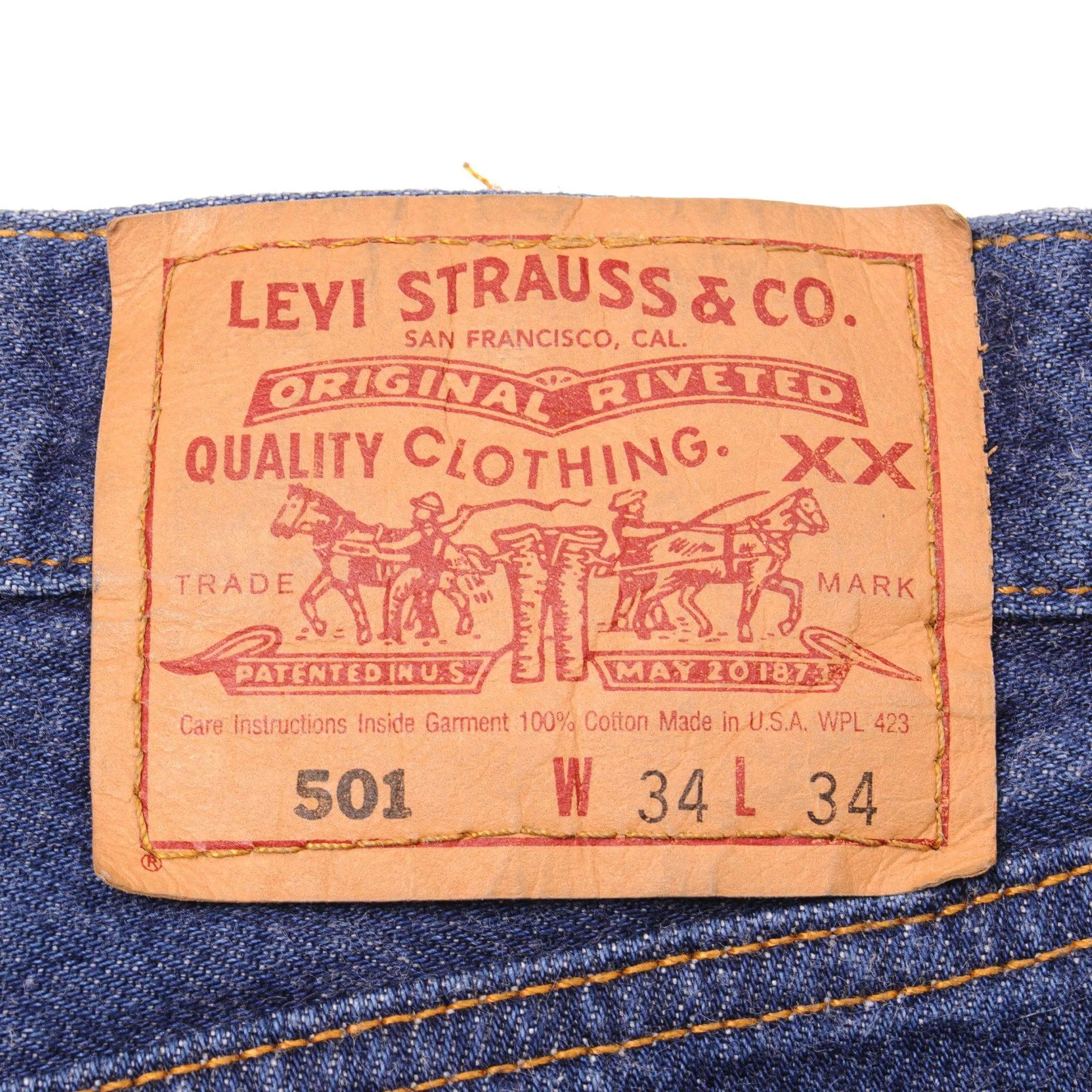 VINTAGE LEVIS 501 JEANS 1990's SIZE 33X34 W33 L34 MADE IN USA