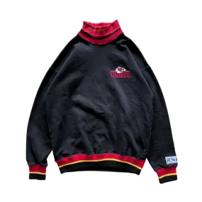 WESTSIDE STOREY VINTAGE | VINTAGE 90S TURTLENECK EMBROIDERED KC CHIEFS SWEATSHIRT - BLACK