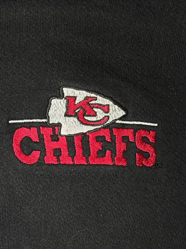 WESTSIDE STOREY VINTAGE | VINTAGE 90S TURTLENECK EMBROIDERED KC CHIEFS SWEATSHIRT - BLACK