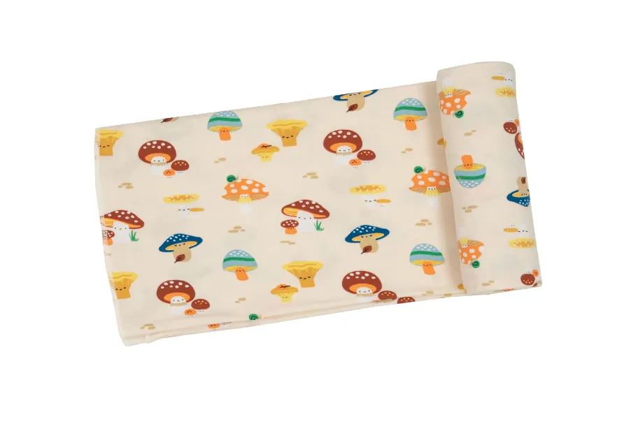 WOODLAND Mushroom Fun Guys Swaddle Blanket