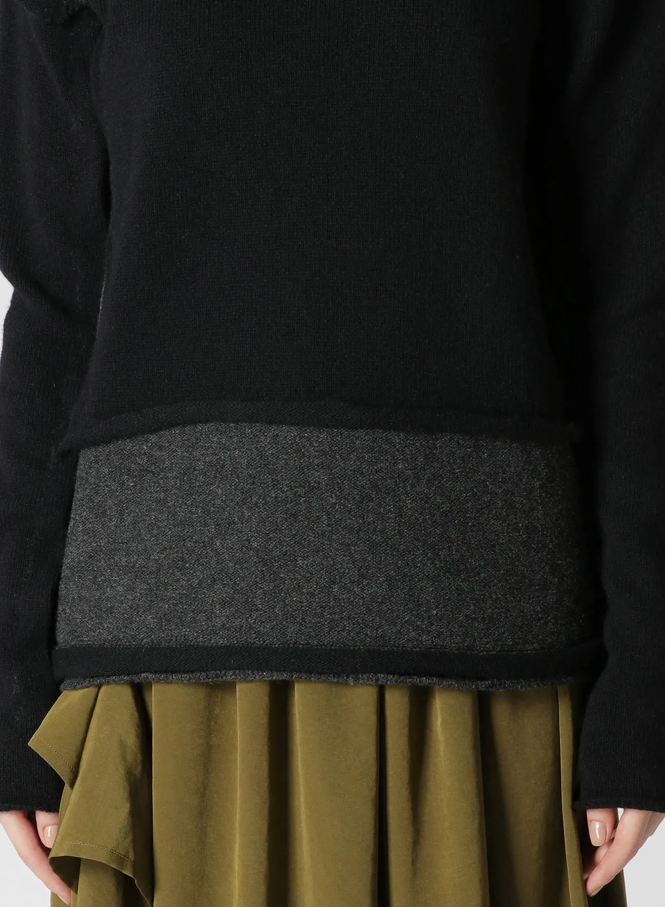 WOOL BLEND RIPPED DETAIL PULLOVER