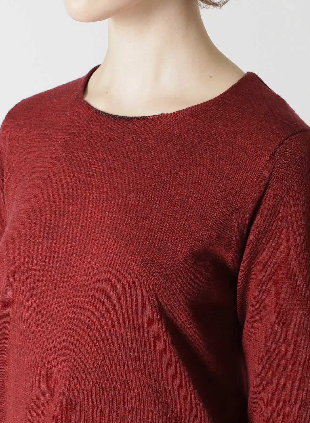 WOOL JERSEY CREW-NECK PULLOVER